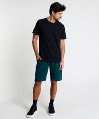 Bermuda-Masculina-Relaxed-Basica-em-Moletom-Verde-Escuro-9868739-Verde_Escuro_3