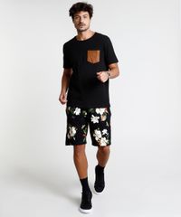 Bermuda-Masculina-Relaxed-em-Moletom-Preta-9891603-Preto_3