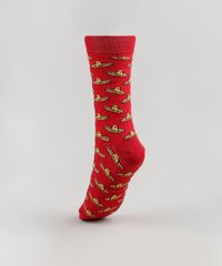 Meia-Masculina-Cano-Alto-Divertida-Estampada-Sombreiro--Vinho-9787887-Vinho_2