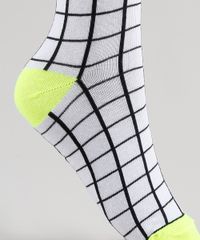 Meia-Feminina-Cano-Alto-Estampada-Quadriculada-Neon-Branca-9885614-Branco_3