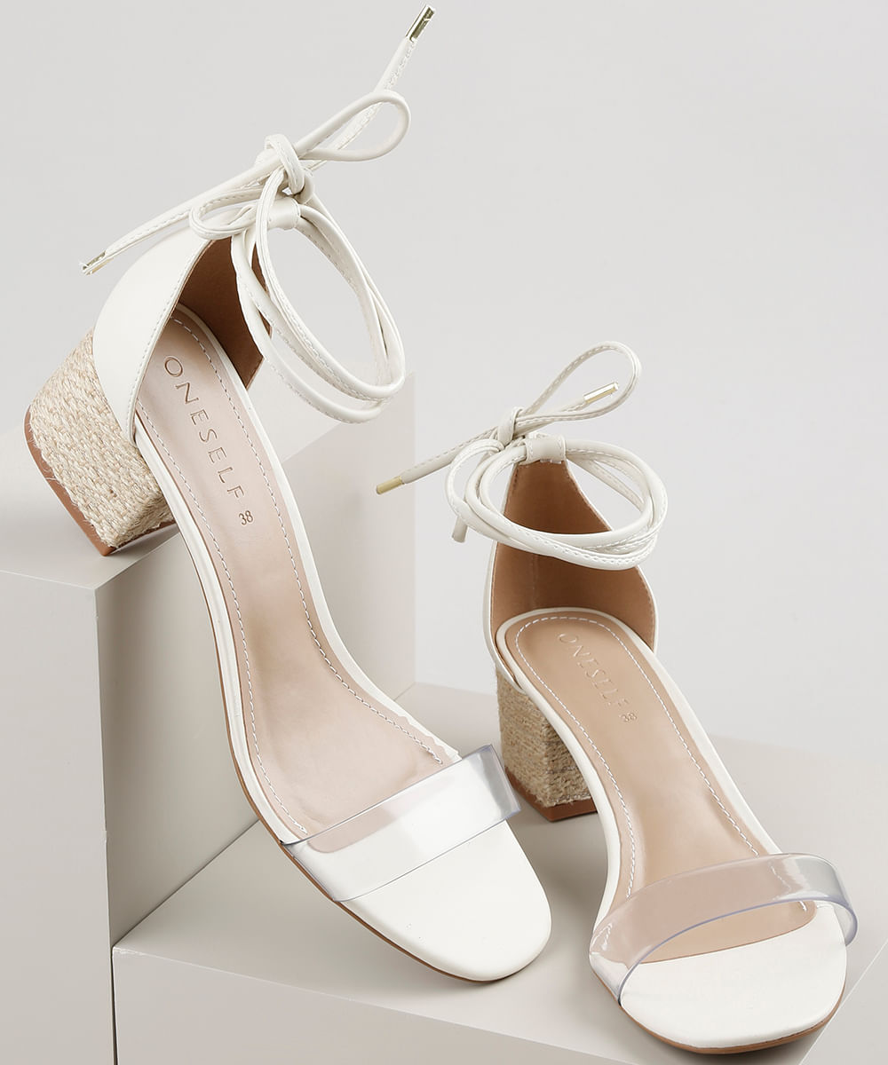 sandalia off white salto medio