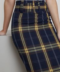Saia-Feminina-Mindset-Midi-Estampada-Xadrez-com-Cinto-Azul-Marinho-9909658-Azul_Marinho_4