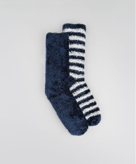 Kit-de-2-Meias-em-Plush-Azul-Marinho-8504184-Azul_Marinho_1