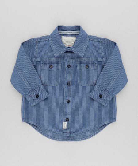 Camisa-Jeans-Listrada-Azul-Medio-8575653-Azul_Medio_1 Camisa-Jeans-Listrada-Azul-Medio-8575653-Azul_Medio_1