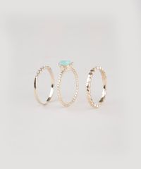 Kit-de-3-Aneis-Femininos-Folheados-com-Pedra-Zirconia-Dourado-9883543-Dourado_1