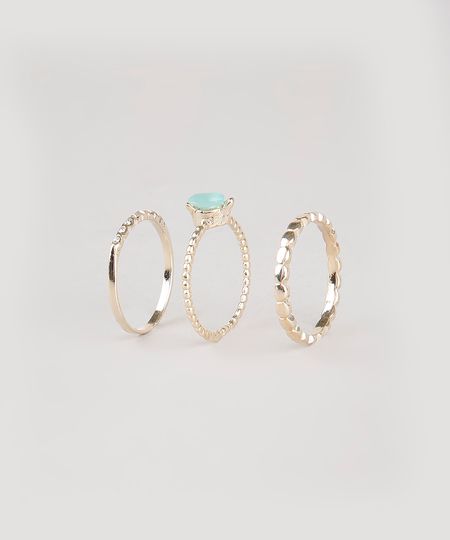 Kit-de-3-Aneis-Femininos-Folheados-com-Pedra-Zirconia-Dourado-9883543-Dourado_1