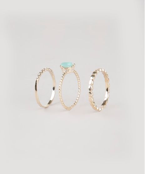 Kit-de-3-Aneis-Femininos-Folheados-com-Pedra-Zirconia-Dourado-9883543-Dourado_1