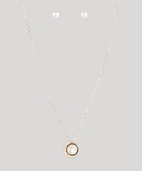 Kit-de-Colar---Brinco-Folheados-com-Pingentes-de-Perola-Dourado-9790995-Dourado_1