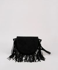 Bolsa-Feminina-Media-em-Suede-com-Franja-Preta-9505301-Preto_1