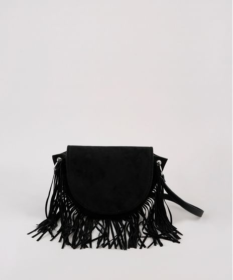 Bolsa-Feminina-Media-em-Suede-com-Franja-Preta-9505301-Preto_1