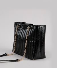 Bolsa-Feminina-Shoulder-em-Verniz-com-Textura-e-Corrente-Preta-9769778-Preto_5