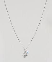 Colar-Feminino-Folheado-com-Pingentes-Mao-De-Fatima-Prateado-9883544-Prateado_1