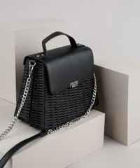 Bolsa-Feminina-de-Palha-Media-Alca-Transversal-com-Corrente-Preta-9615004-Preto_2