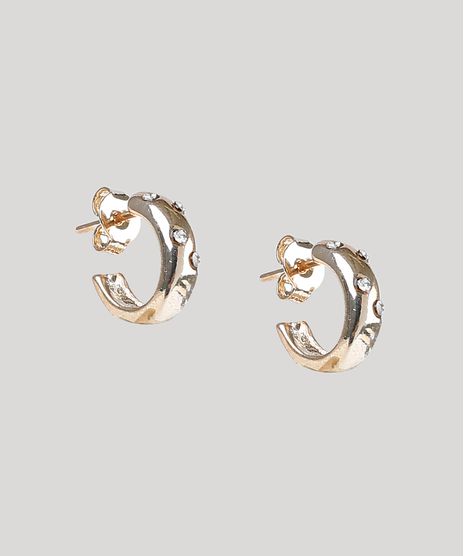 Brinco-Feminino-Folheado-de-Argola-Pequeno-com-Strass-Dourado-9883541-Dourado_1