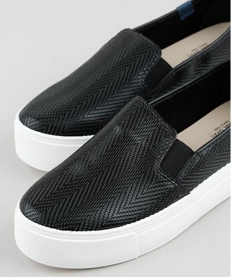 tênis slip on feminino flatform moleca