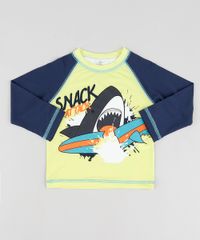 Camiseta-de-Praia-Infantil-Tubarao-Manga-Longa-Protecao-UV50---Verde-9744163-Verde_1