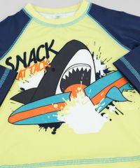 Camiseta-de-Praia-Infantil-Tubarao-Manga-Longa-Protecao-UV50---Verde-9744163-Verde_4