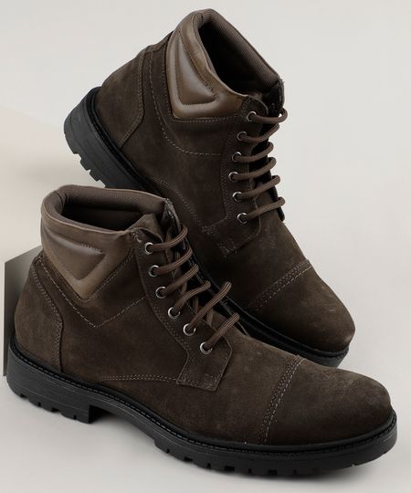 Bota-Coturno-Masculina-Oneself-Cano-Alto-em-Suede-Marrom-Escuro-9905017-Marrom_Escuro_1