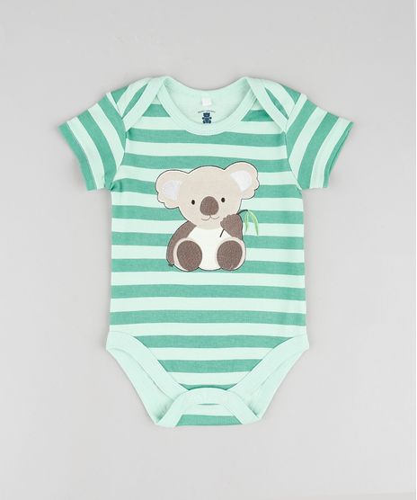 Body-Infantil-com-Patch-de-Coala-Listrado-Manga-Curta--Verde-9677750-Verde_1