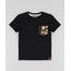 Camiseta-Infantil-com-Bolso-Estampado-de-Folhagem-Manga-Curta-Preto-9929964-Preto_1