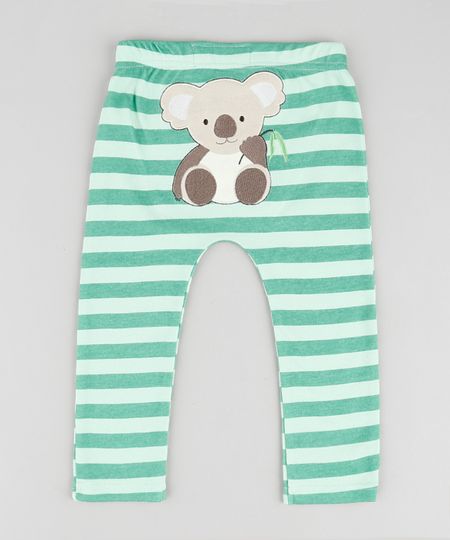 Calca-Infantil-com-Patch-de-Coala-Listrada-Verde-9677756-Verde_1