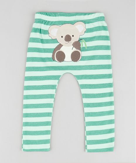Calca-Infantil-com-Patch-de-Coala-Listrada-Verde-9677756-Verde_1