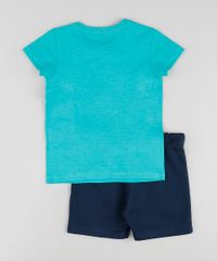 Conjunto-Infantil-Garfield-de-Camiseta-Manga-Curta-Verde---Bermuda-em-Moletom-Azul-Marinho-9921688-Azul_Marinho_2