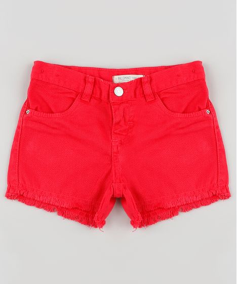 short jeans cintura alta infantil