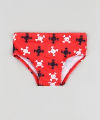 Sunga-Infantil-Slip-Estampada-de-Caveira-com-Protecao-UV50--Vermelha-9866894-Vermelho_1