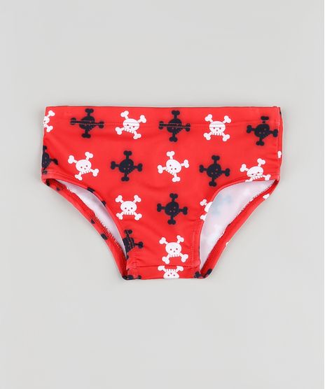 Sunga-Infantil-Slip-Estampada-de-Caveira-com-Protecao-UV50--Vermelha-9866894-Vermelho_1