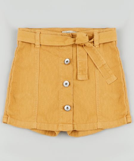 Short-Saia-de-Sarja-Infantil-Canelada-com-Faixa-Caramelo-9892639-Caramelo_1