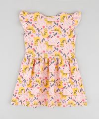 Vestido-Infantil-Estampado-de-Leopardo-com-Babado-Sem-Manga--Rosa-9895124-Rosa_2