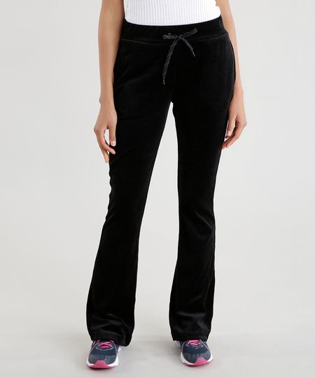 Calça Ace Flare em Plush Preta - cea