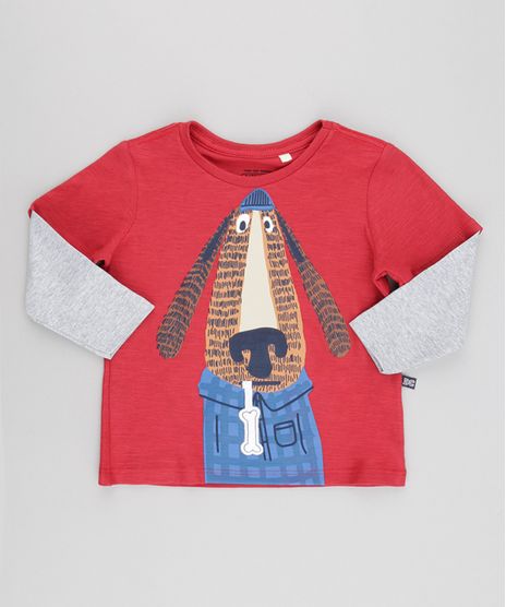 Camiseta--Cachorro--com-Patch-Vermelha-8615010-Vermelho_1