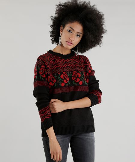 Sueter-em-Trico-Estampado--Floral-Preto-8494343-Preto_1 Sueter-em-Trico-Estampado--Floral-Preto-8494343-Preto_1
