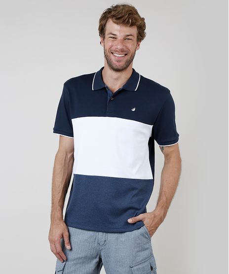 Polo-Masculina-Comfort-Fit-com-Recorte-e-Bordado-Manga-Curta-Azul-Marinho-9870320-Azul_Marinho_1