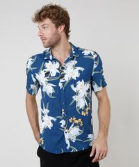 Camisa-Masculina-Relaxed-Estampada-Floral-Manga-Curta-Azul-Marinho-9657157-Azul_Marinho_1