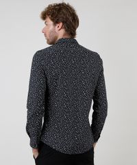 Camisa-Masculina-Slim-Fit-Estampado-de-Risquinhos-Manga-Longa-Preta-9657146-Preto_2