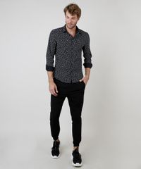 Camisa-Masculina-Slim-Fit-Estampado-de-Risquinhos-Manga-Longa-Preta-9657146-Preto_3