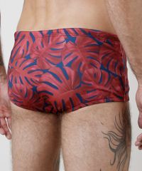 Sunga-Masculina-Tradicional-Estampada-de-Folhagem-Protecao-UV50---Azul-Marinho-9896865-Azul_Marinho_2