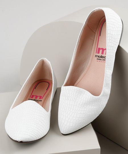 Sapatilha-Feminina-Moleca-Bico-Fino-Texturizada-Croco--Branca-9850967-Branco_1 Sapatilha-Feminina-Moleca-Bico-Fino-Texturizada-Croco--Branca-9850967-Branco_1