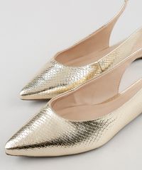 Sapatilha-Feminina-Via-Uno-Bico-Fino-Metalizada-com-Textura-de-Cobra-Dourado-9684978-Dourado_3