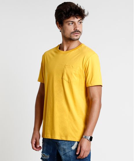 Camiseta-Masculino-Basica-Com-Bolso-Manga-Curta-Gola-Careca-Mostarda-9896554-Mostarda_1