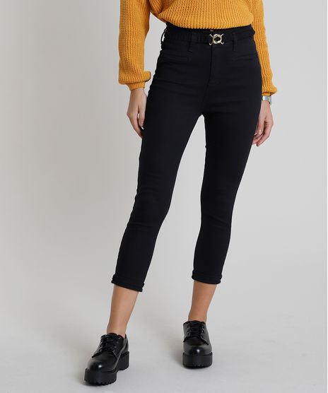 Calca-de-Sarja-Feminina-Sawary-Clochard-Cropped-Cintura-Super-Alta--Preta-9914200-Preto_1