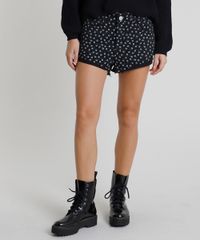Short-de-Sarja-Feminino-Boy-Cintura-Media-Estampado-Floral-Barra-Dobrada-Preto-9863093-Preto_1