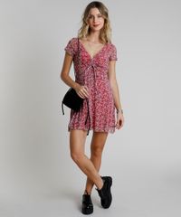Vestido-Feminino-Curto-em-Tule-Estampado-Floral-com-Amarracao-Manga-Curta-Rosa-Escuro-9886767-Rosa_Escuro_3
