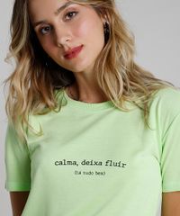 Blusa-Feminina--Calma-deixa-fluir--Manga-Curta-Decote-Redondo-Verde-9870673-Verde_4