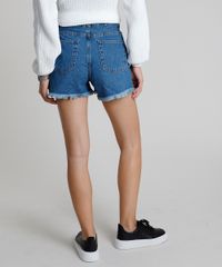 Short-Jeans-Feminino-Cintura-Super-Alta-com-Cadarco-Barra-Desfiada-Azul-Medio-9884333-Azul_Medio_2