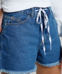 Short-Jeans-Feminino-Cintura-Super-Alta-com-Cadarco-Barra-Desfiada-Azul-Medio-9884333-Azul_Medio_4