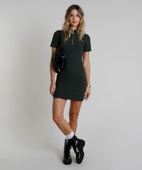 Vestido-Feminino-Curto-Canelado-com-Ziper-Manga-Curta-Gola-Alta-Verde-Militar-9886202-Verde_Militar_3